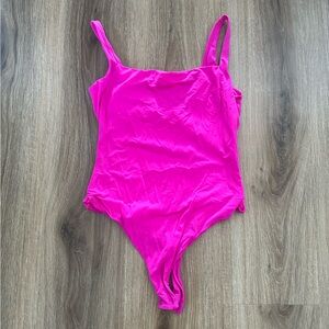 Hot pink skims bodysuit